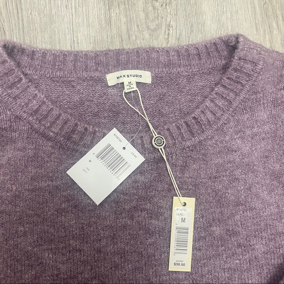 NWT Max Studio Cozy Ribbed Puff Sleeve Sweater M - Picture 4 of 5